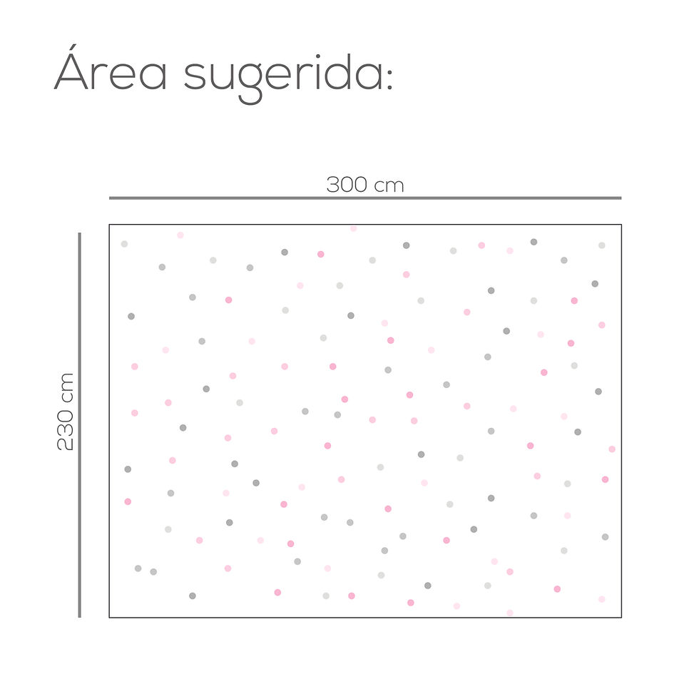 Miniatura: Vinil bolitas rosadas y grises | Decoración pared infantil moderna