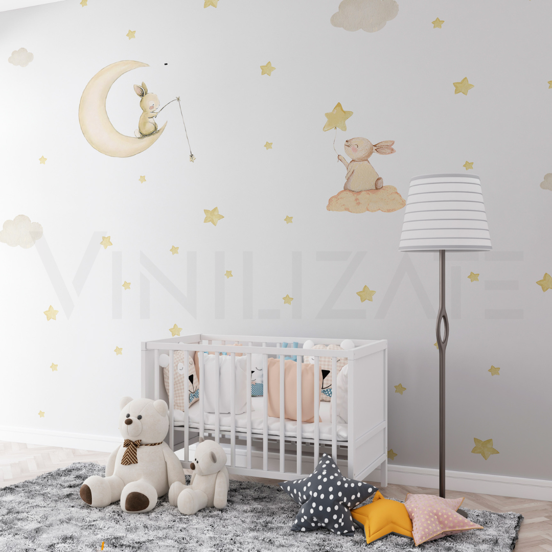 Conejos y estrellas // Wall decals XL