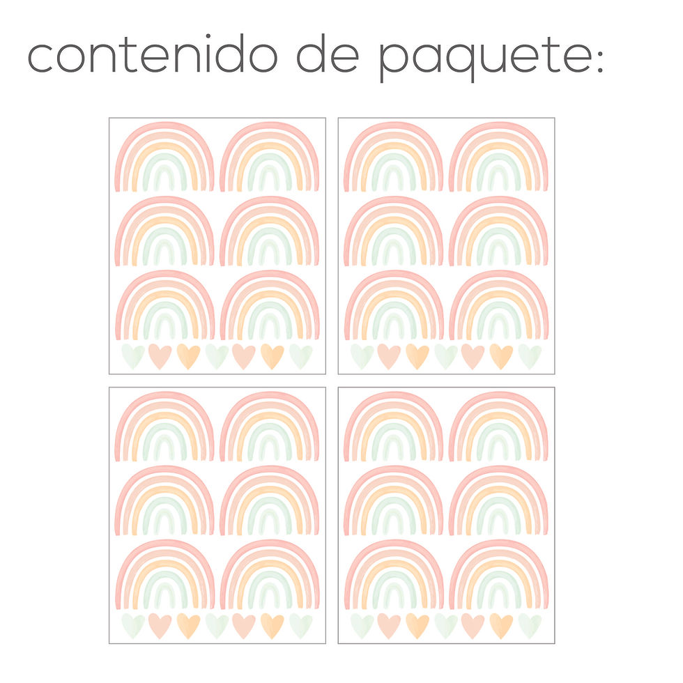 Miniatura: Vinil arcoíris pastel bebé | Decoración pared infantil neutra boho