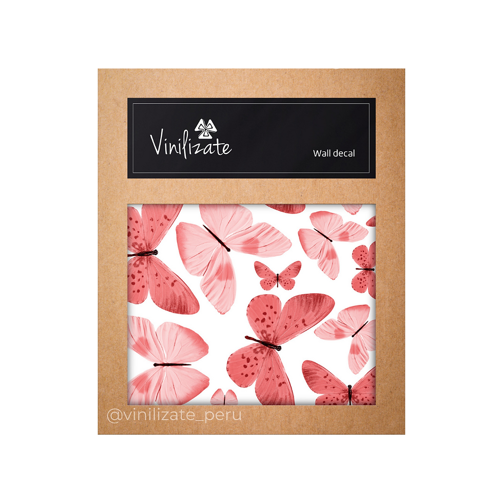 Miniatura: Vinil mariposas rosas infantiles | Decoración pared niña delicada moderna