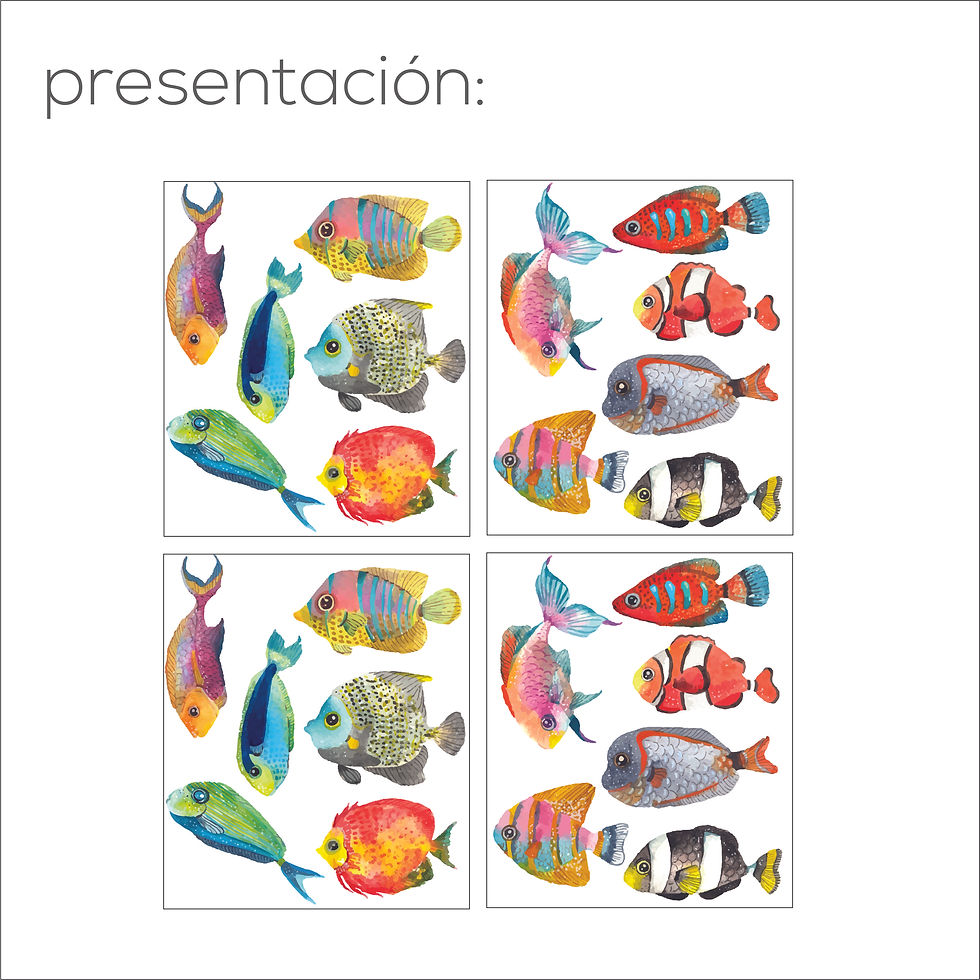 Miniatura: Vinil peces de colores | Decoración pared infantil estilo marino