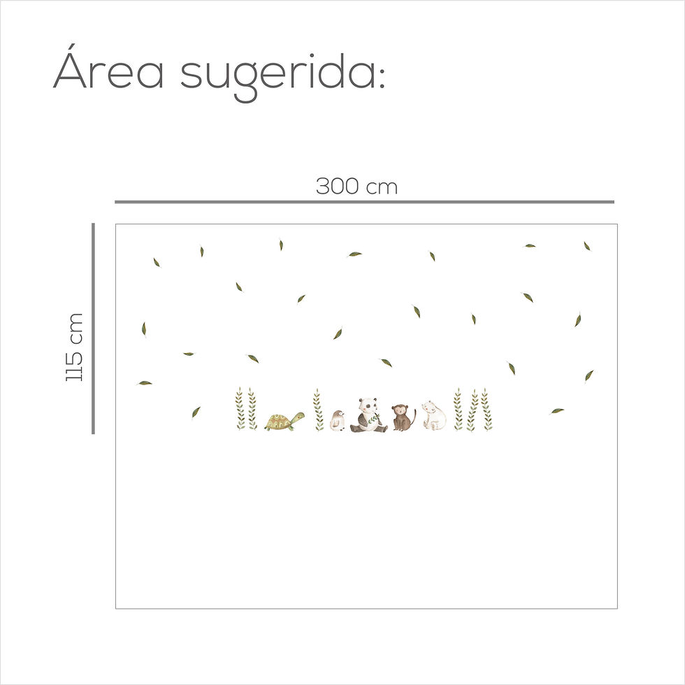 Miniatura: Vinil animalitos neutros bebé | Decoración pared infantil natural
