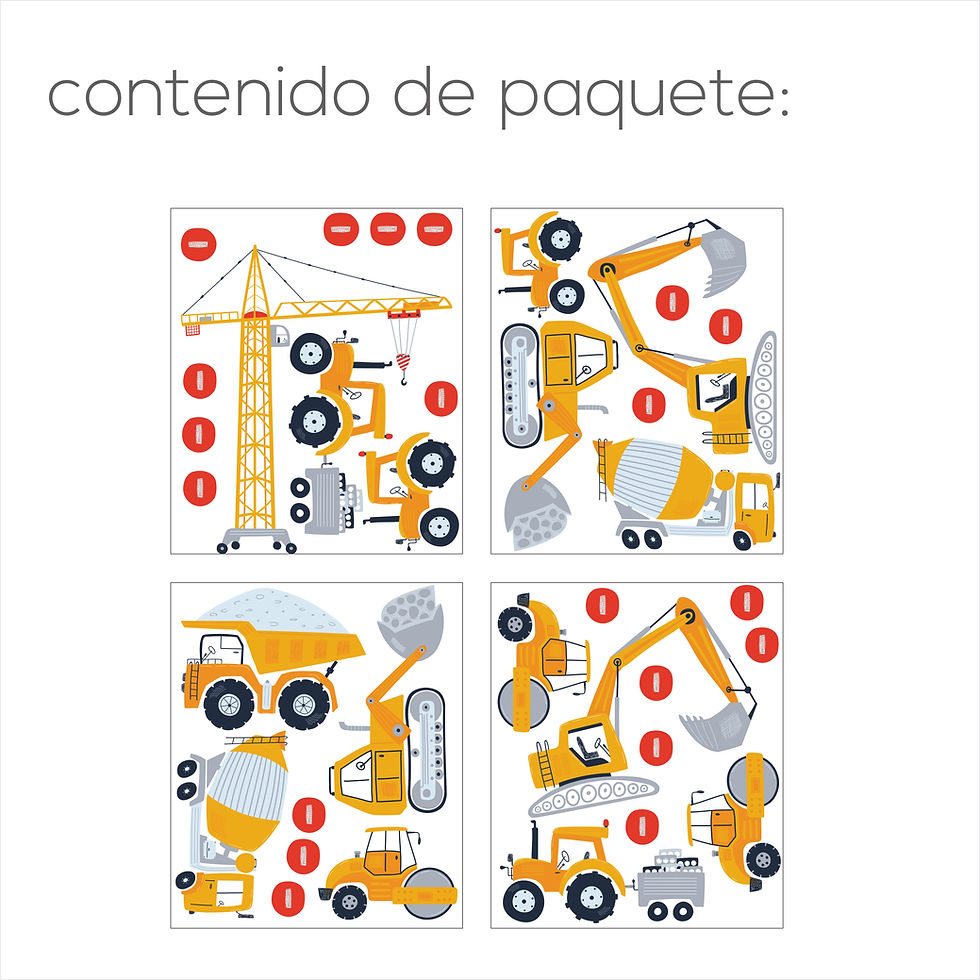 Miniatura: Vinil maquinaria construcción infantil | Decoración pared niños moderna