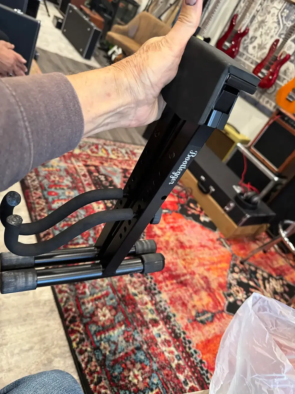 Thumbnail: The world’s Only Fully Adjustable Sexy “Electric Only” Guitar Floor Stand