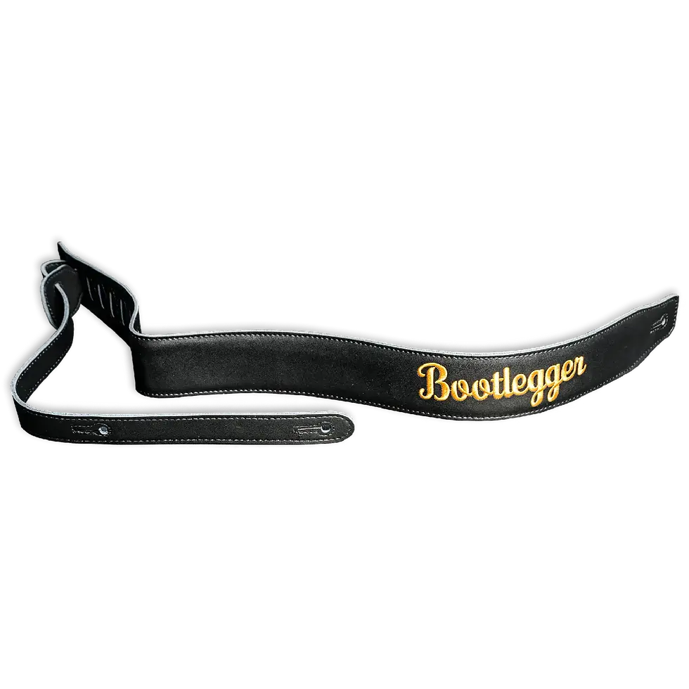 Thumbnail: Bootlegger Custom Black Leather Embroidered Strap