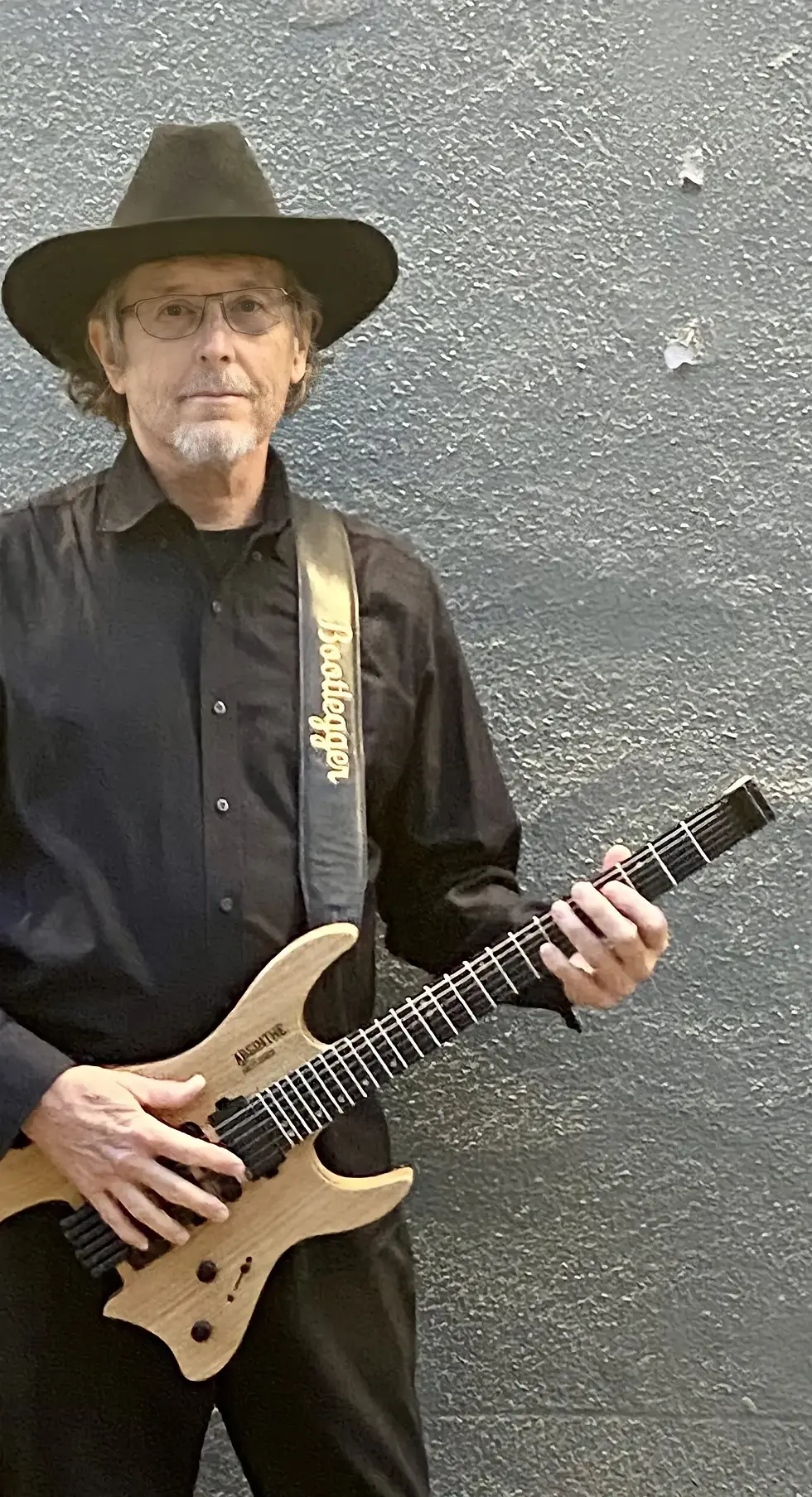 Thumbnail: Bootlegger Custom Black Leather Embroidered Strap