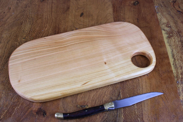 Miniature : planche à découper ou à servir en bois de merisier