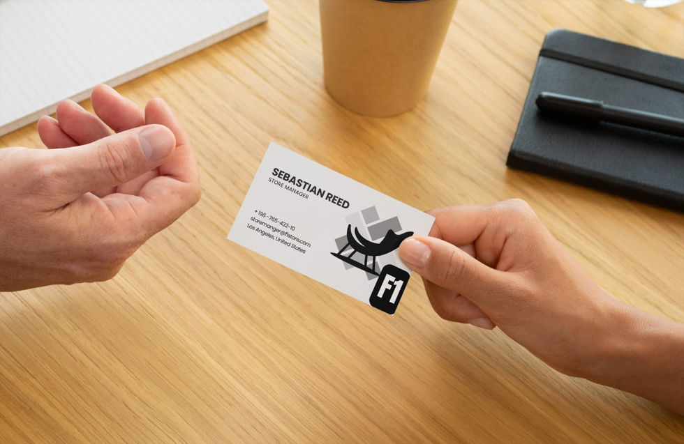 Person exchanging Sebastian Reed's business card