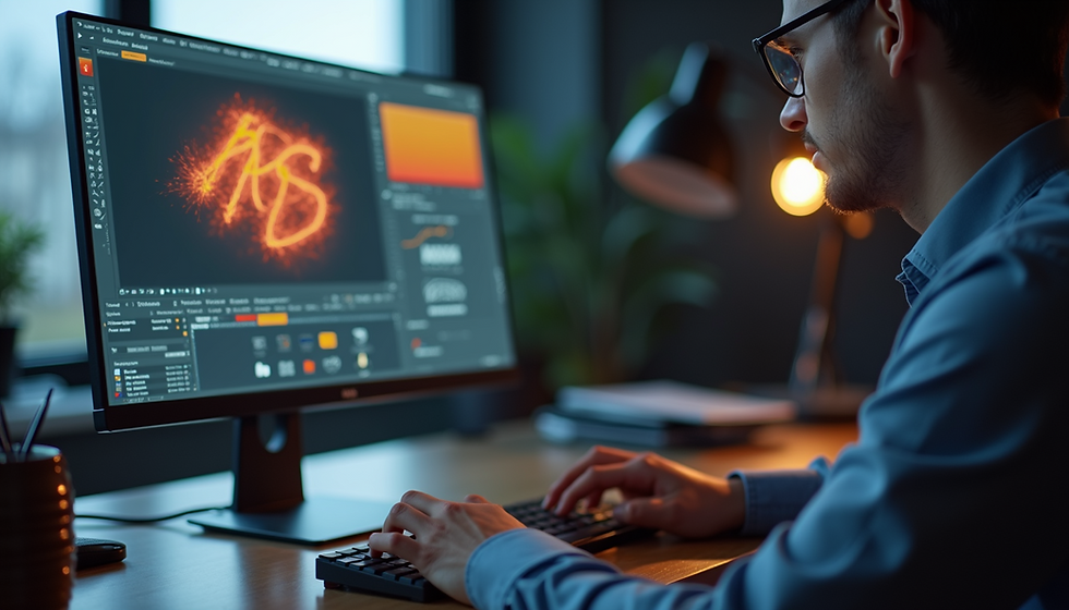 Designer working on graphic design project