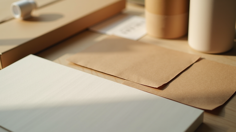 Close-up view of eco-friendly packaging materials