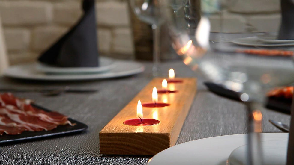 Porta velas de madera campestre