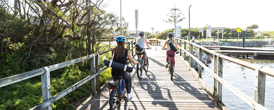 Southbound Escapes E-Bike along the Boardwalk Narooma NSW