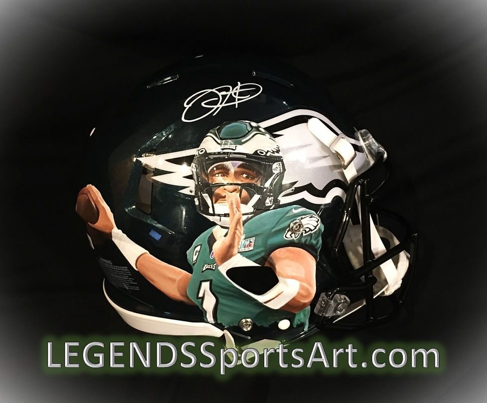 LEGENDS SportsArt Jalen Hurts Helmet watermark 6.13.23