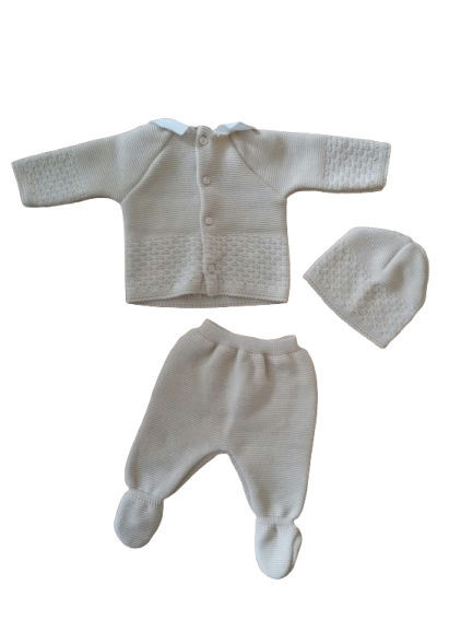 Miniature : Tenue de naissance Laine beige