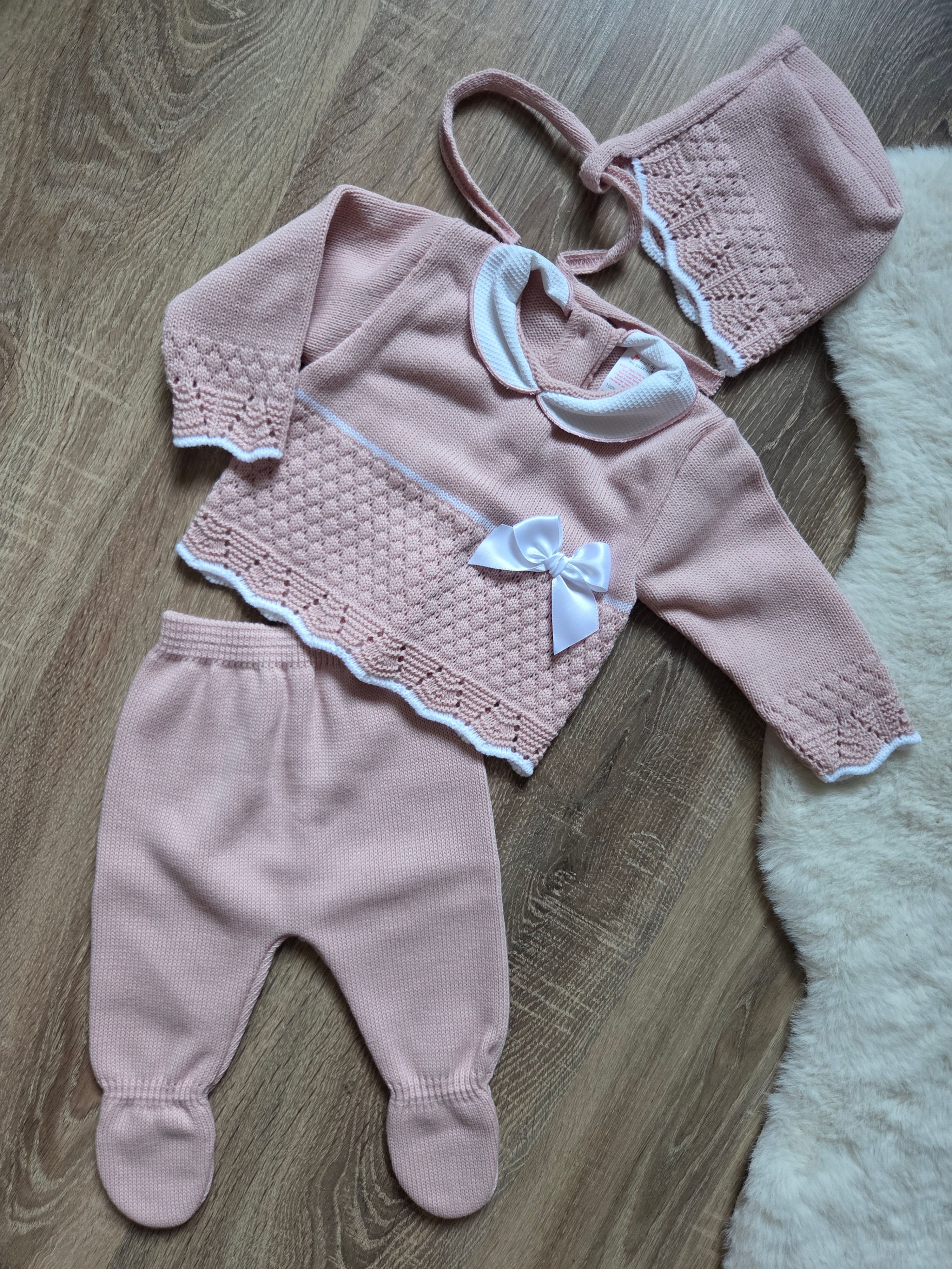 Tenue de naissance Laine Rose