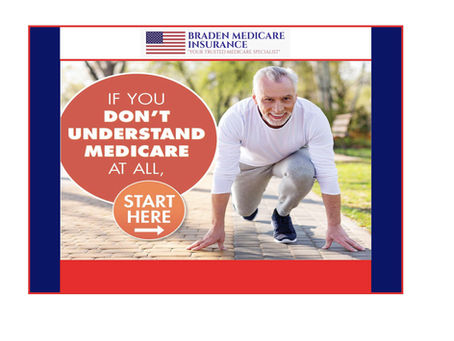 Braden Medicare Insurance's " If You Don't Understand Medicare At All, Start Here Poster