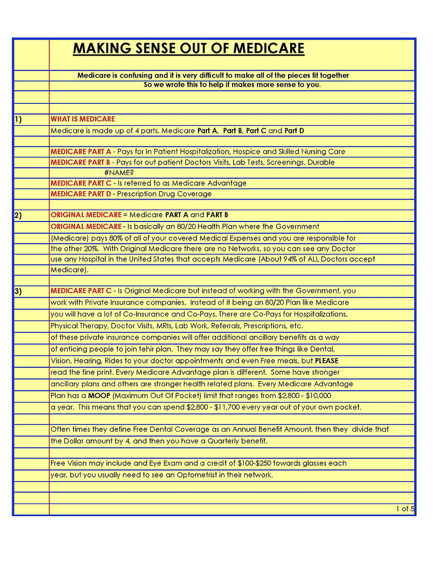 Braden Medicare Insurance' "Making Sense Out Of Medicare Article"