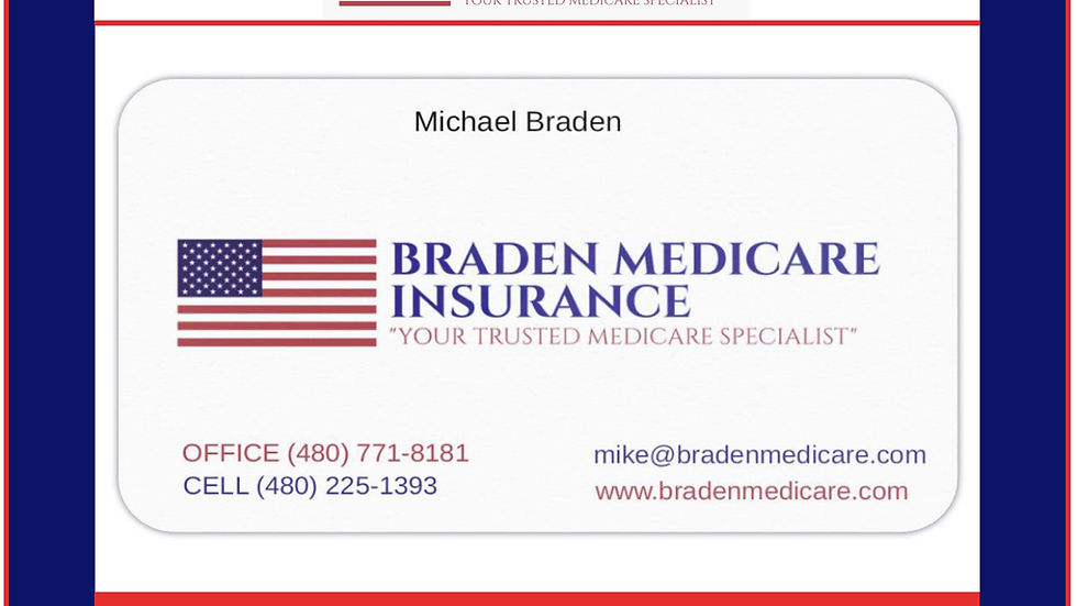 Braden Medicare Insurances' Michael Braden's Business Card Poster