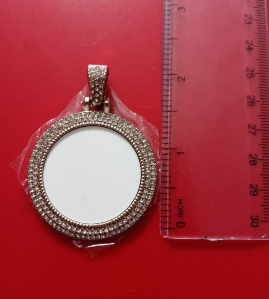 Thumbnail: Large Circle necklace double layer Rhinestone 