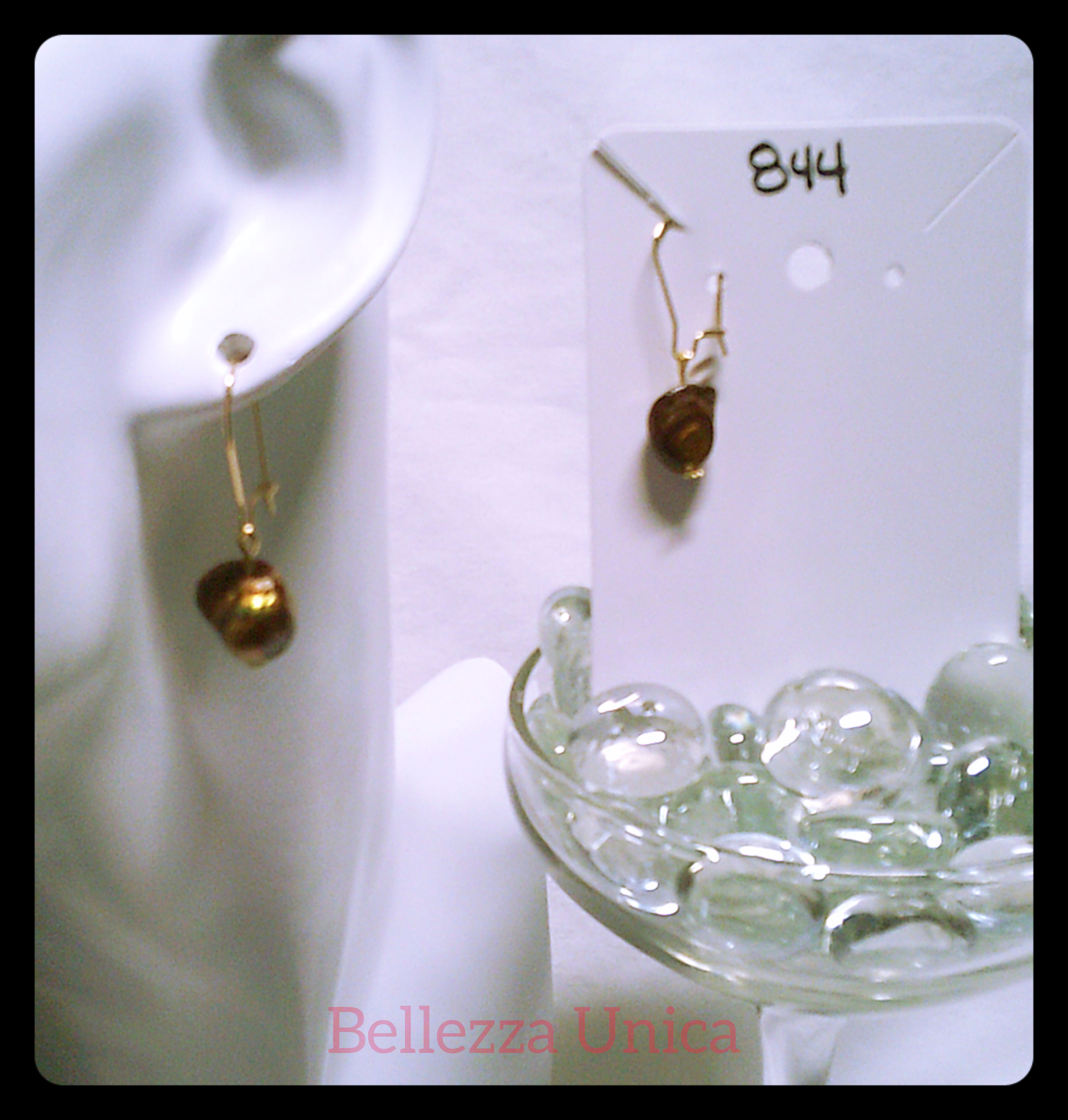 Dangle Earrings with Natural Stone (Abalone)