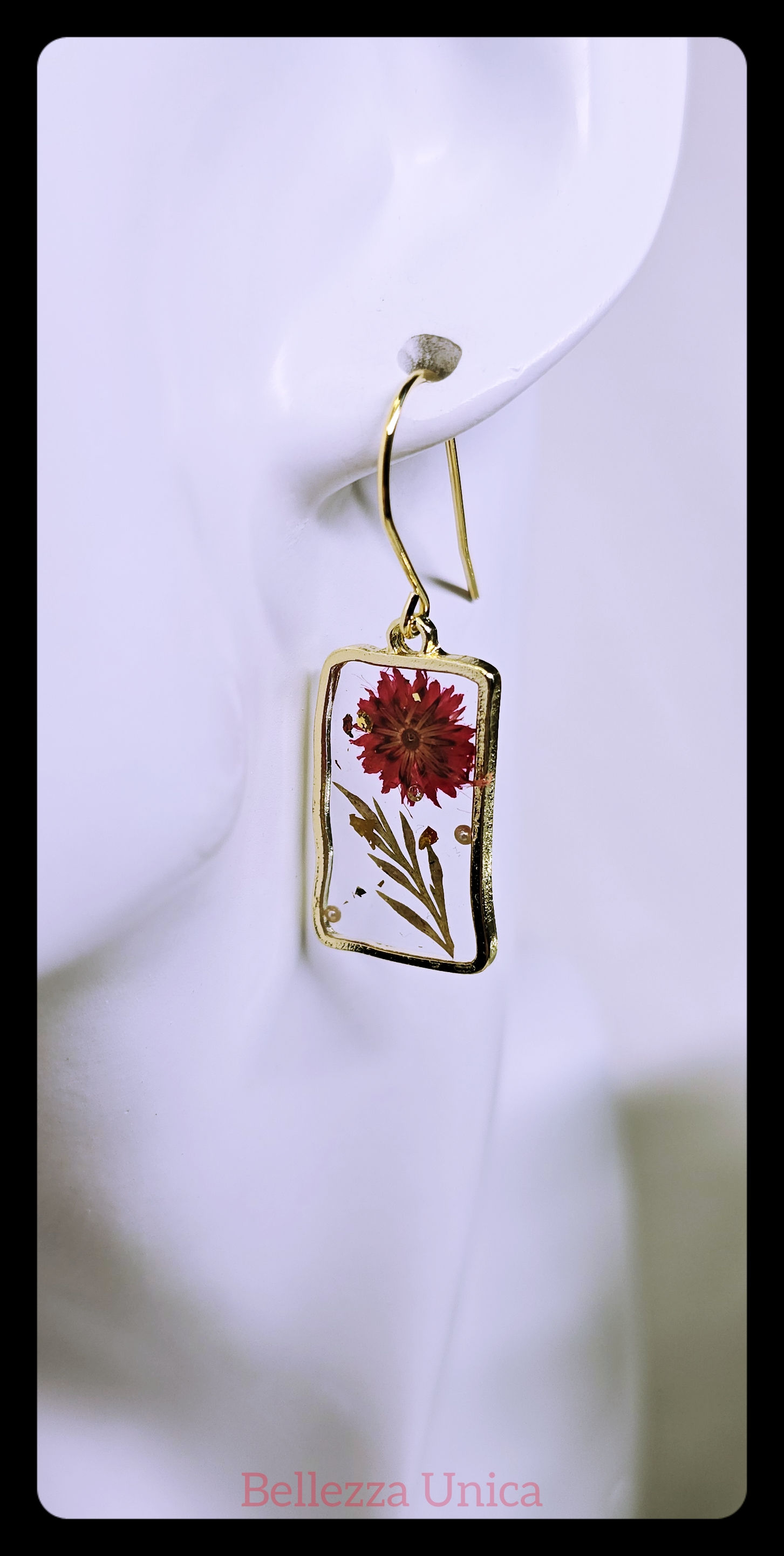 Dangle Earrings - Pressed Dried Flower