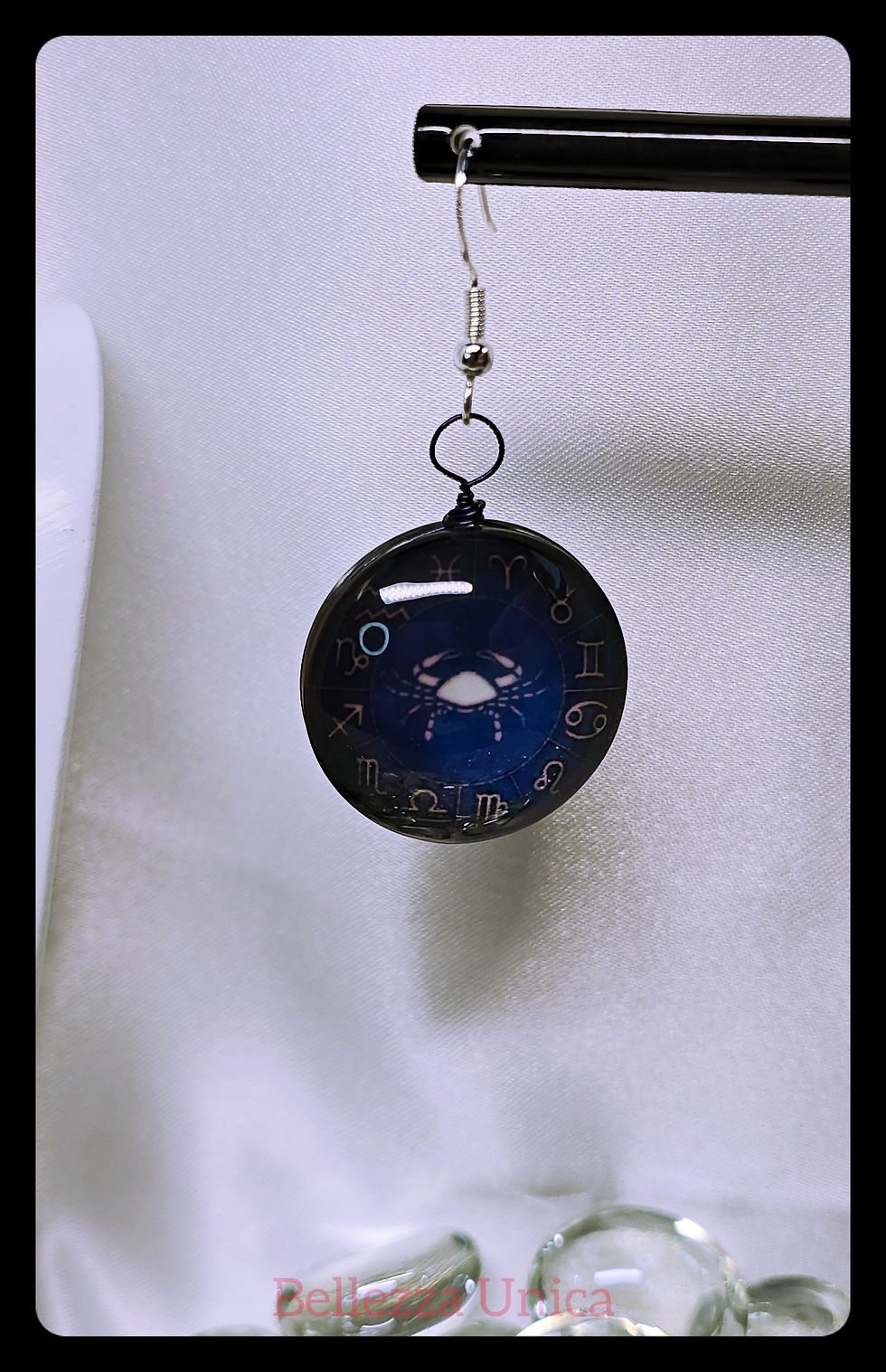 Thumbnail: Dangle Earrings: Zodiac (Cancer) with Constellation