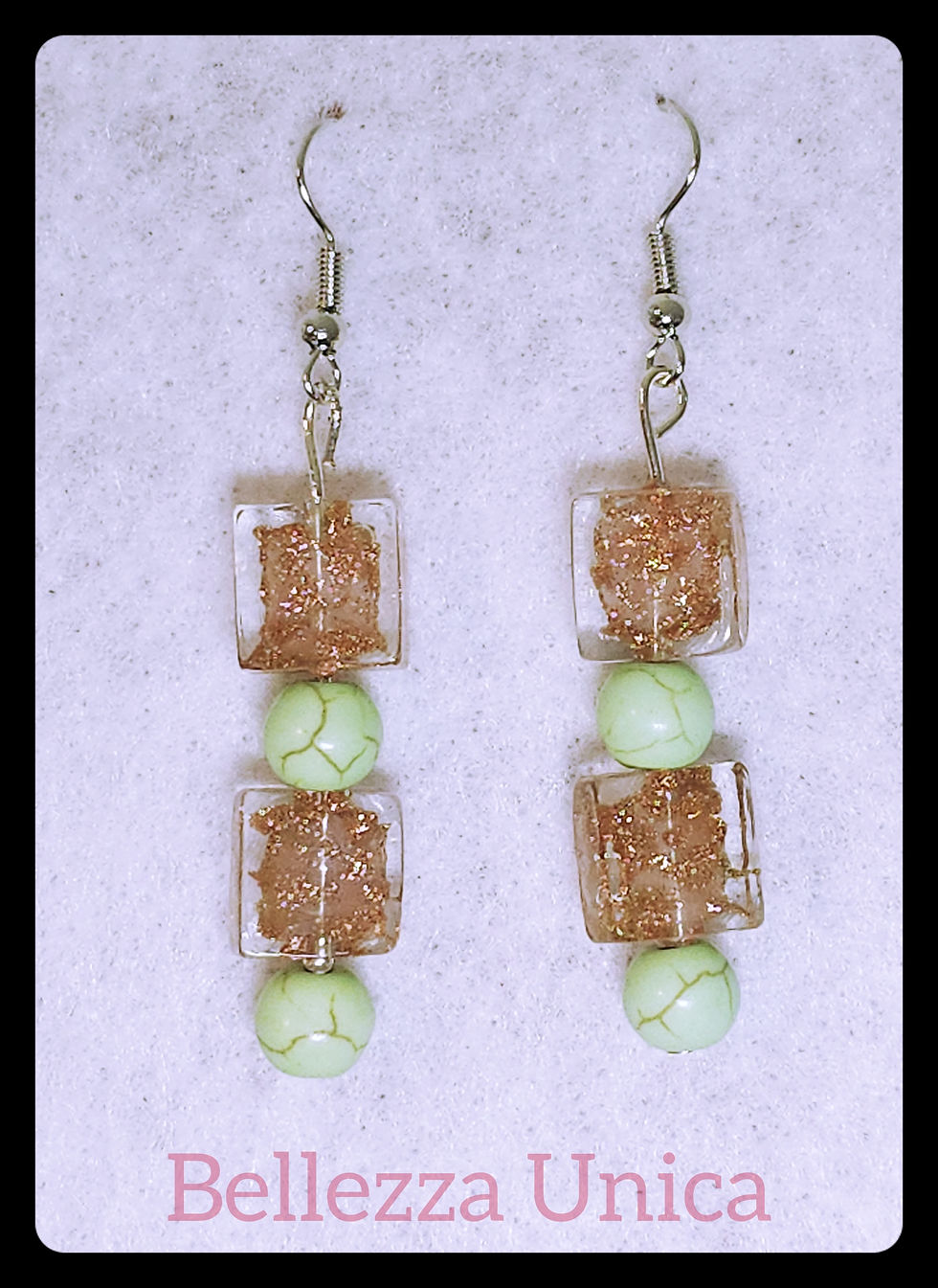 Thumbnail: stone / gem / crystal dangle earrings