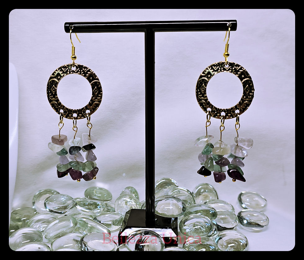 Thumbnail: Chandelier Earrings with Natural Stone (Amazon)