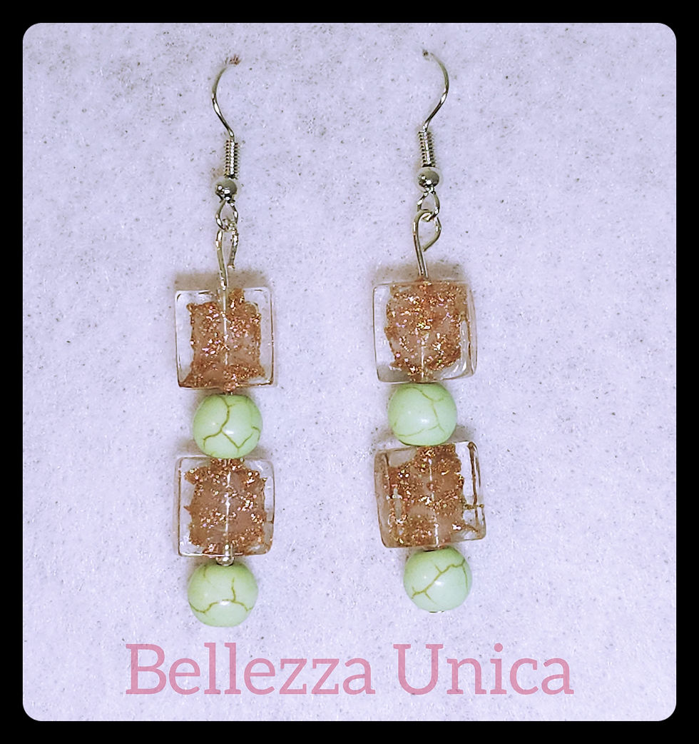 Thumbnail: stone / gem / crystal dangle earrings