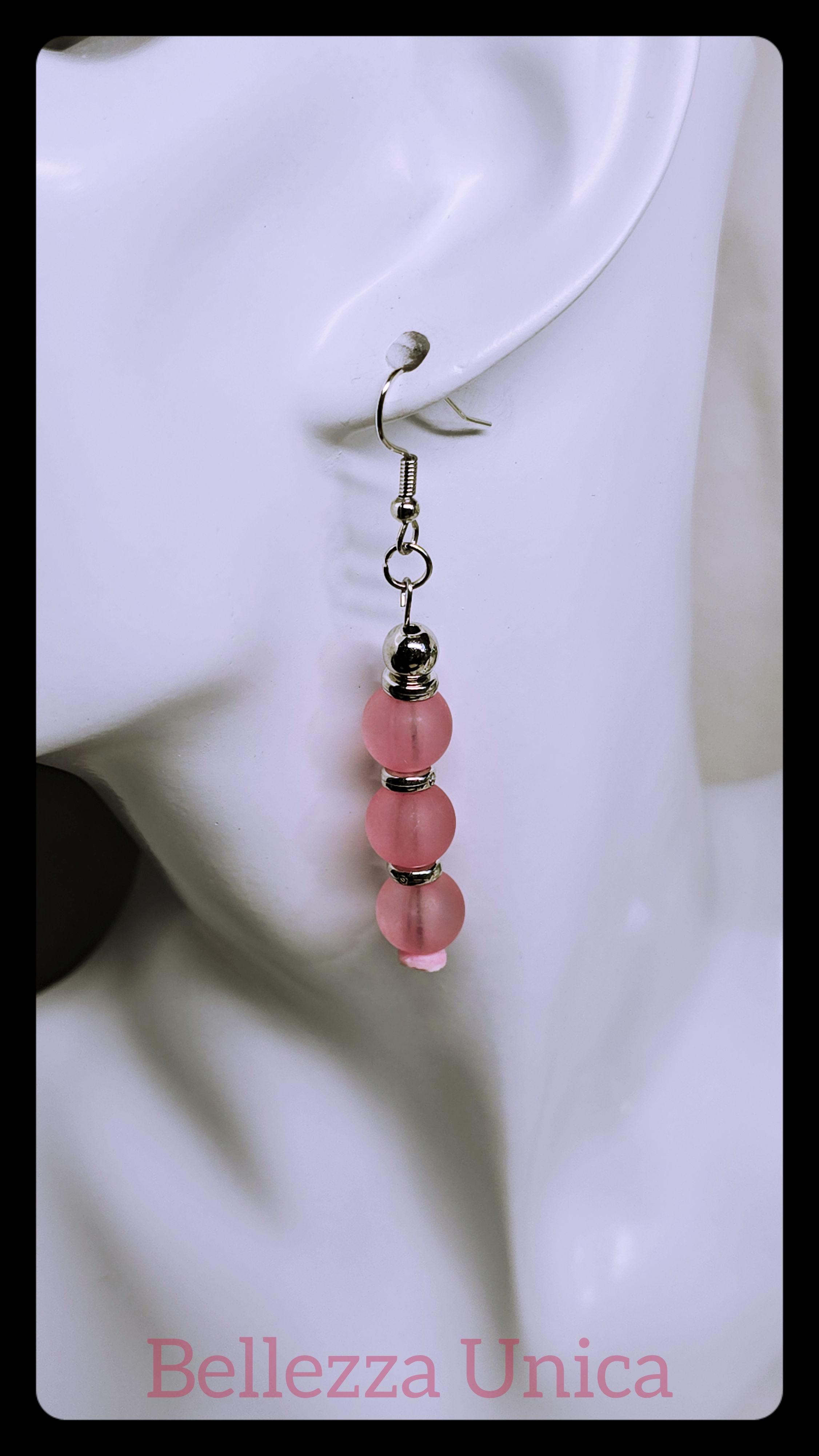 Dangle Earrings: Pink Sky at the Beach