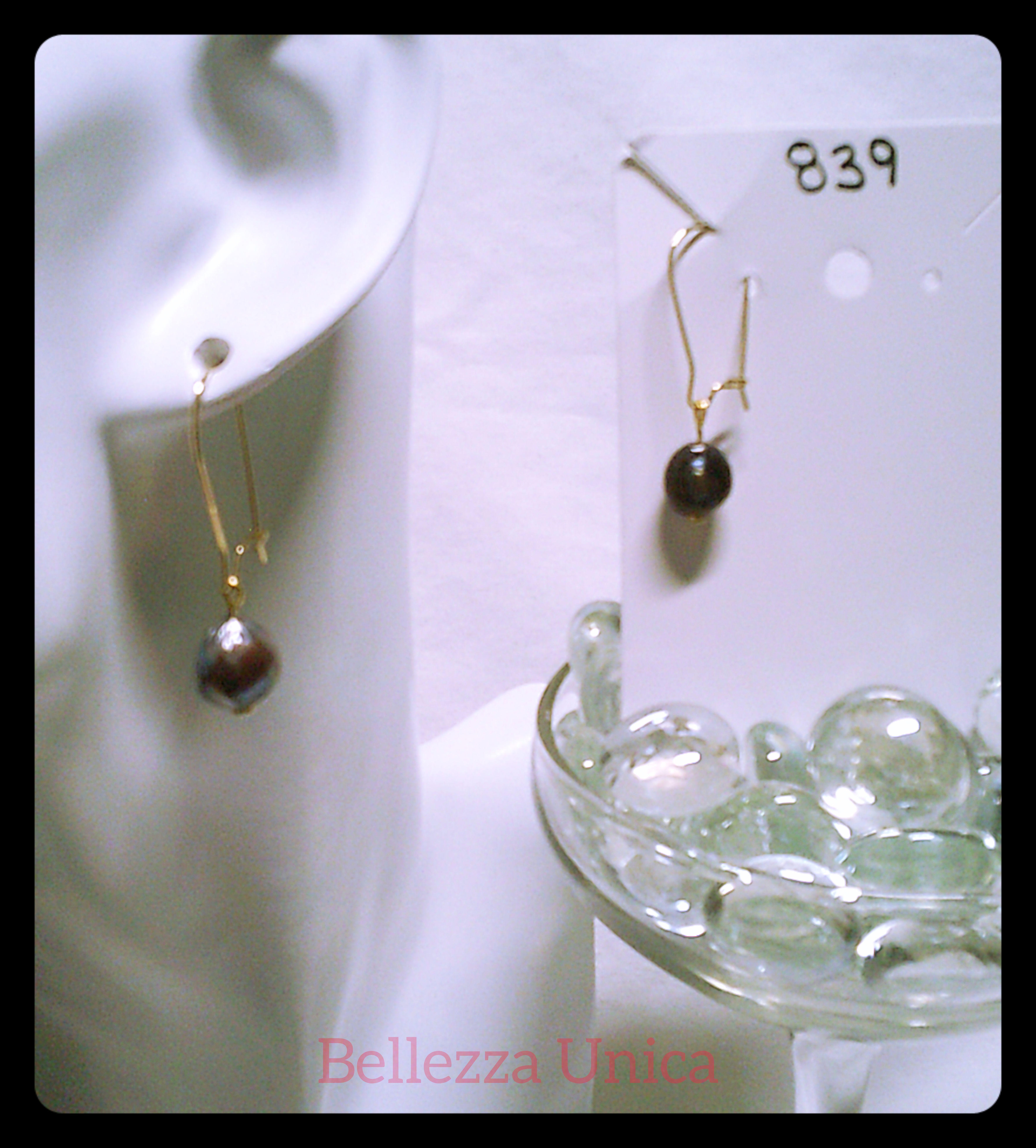 Dangle Earrings with Natural Stone (Abalone)