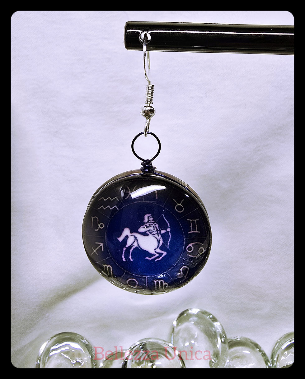 Thumbnail: Dangle Earrings: Zodiac (Sagittarius) with Constellation