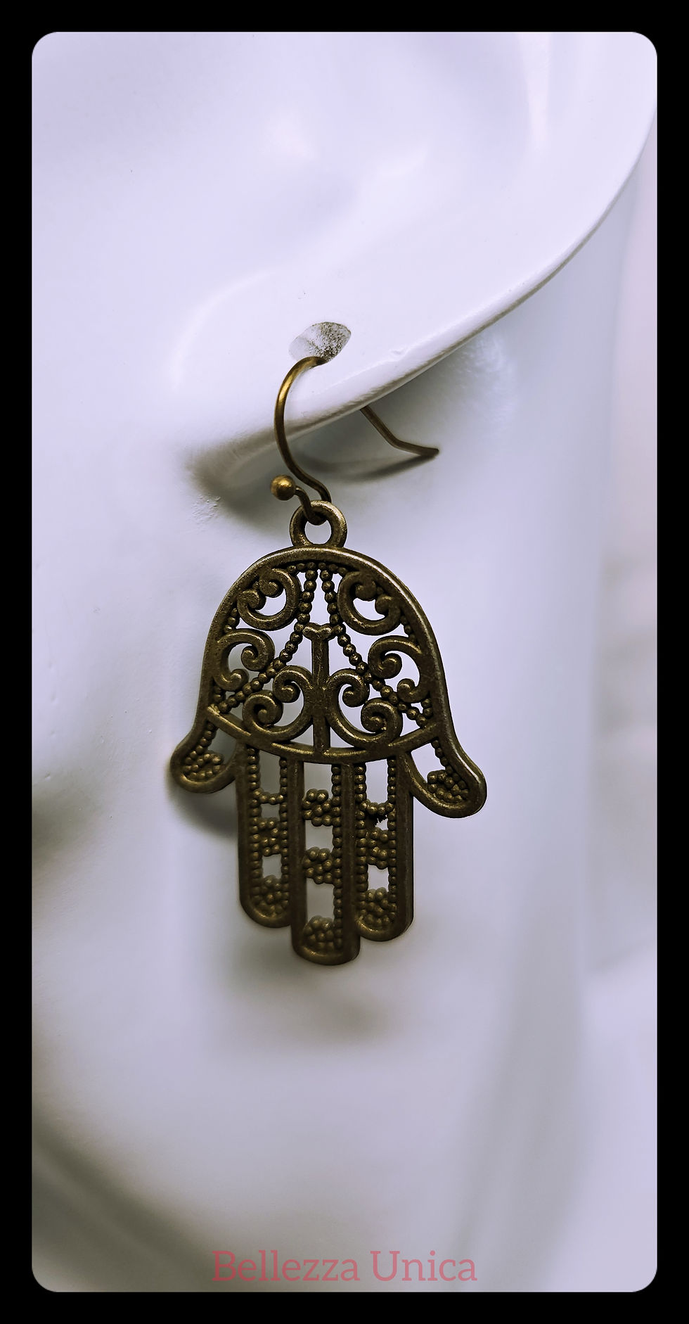 Thumbnail: Dangle Earrings - Hamsa (Down)