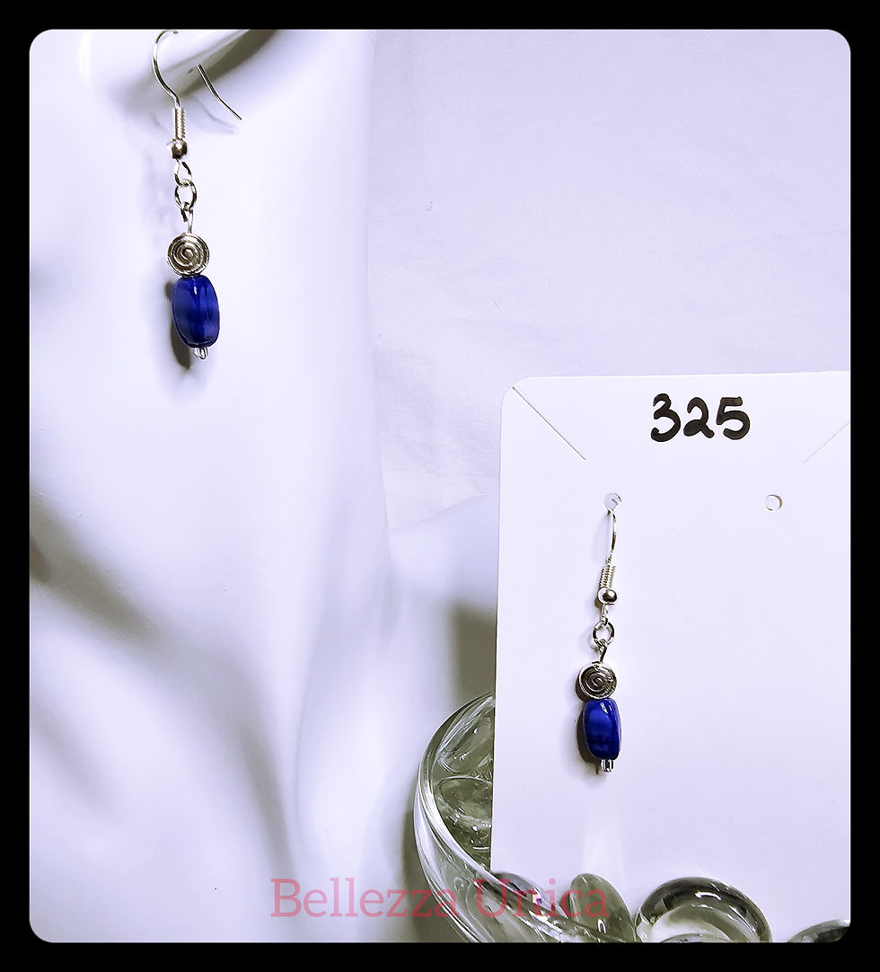 Thumbnail: Dangle Earrings - Swirled Blue