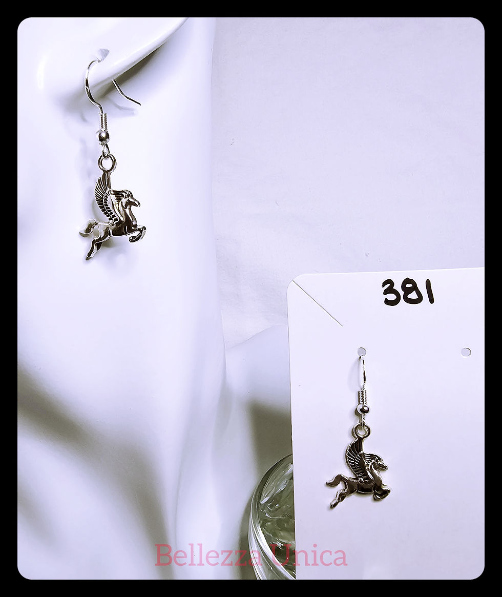 Thumbnail: Dangle Earrings with Charm - Winged Horse