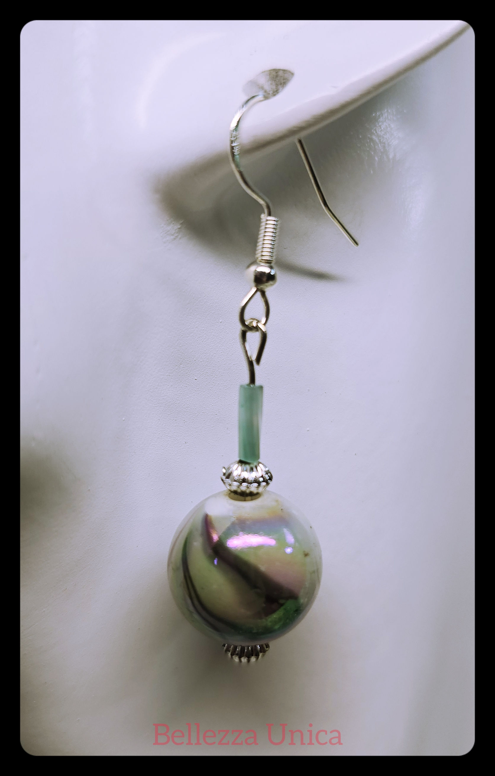 Dangle Earrings - Swirled Bead