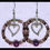 Thumbnail: Hoop Earrings with Natural Stone & Charm - Heart (Amethyst)