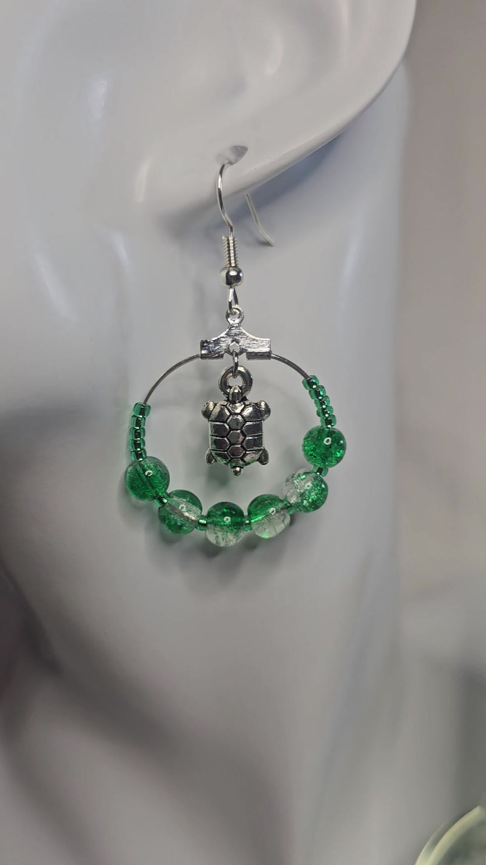 Thumbnail: Hoop Earrings with Charm - Turtle