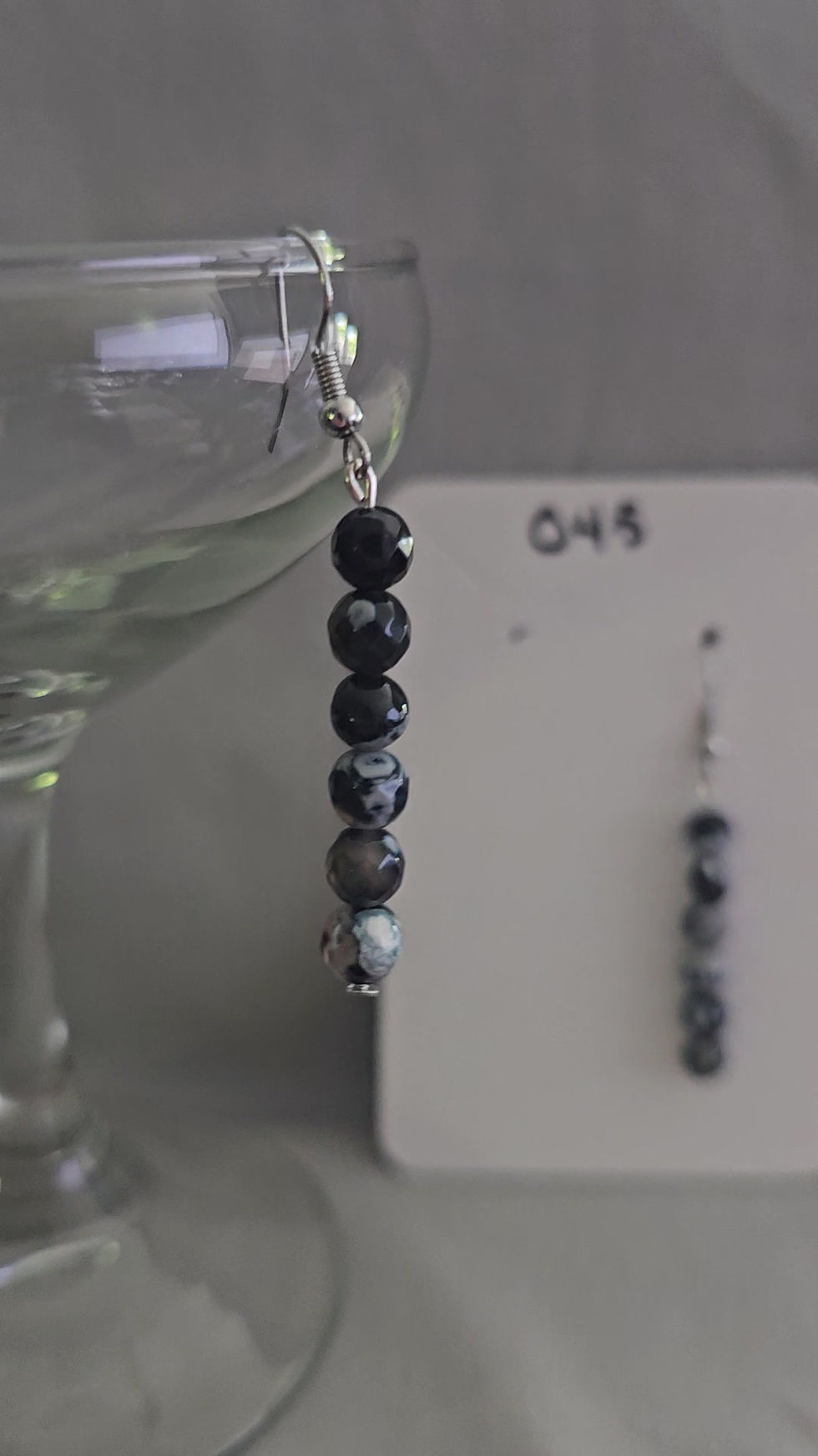 Thumbnail: Dangle Earrings with Natural Stone (Orca Agate)