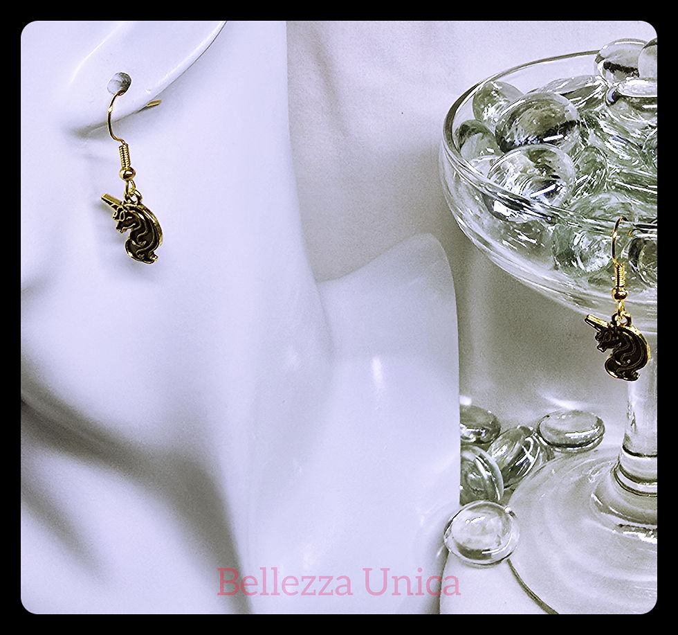 Thumbnail: Dangle Earrings with Charm - Unicorn