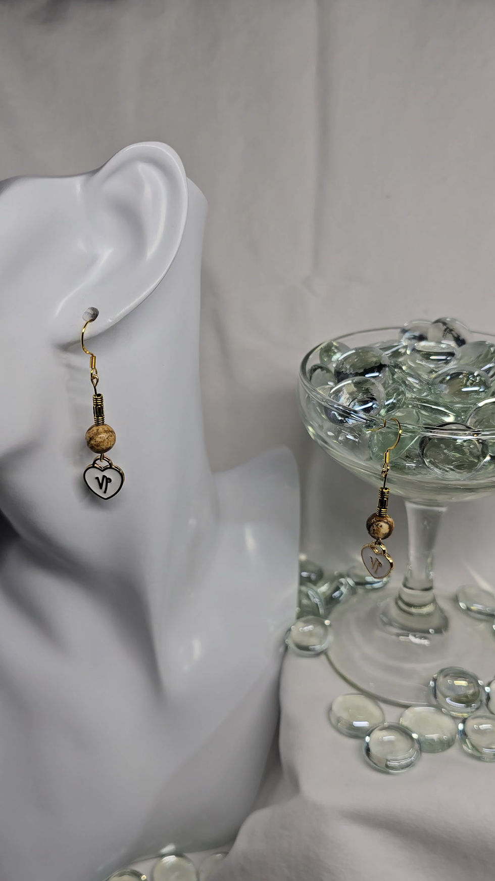 Thumbnail: Dangle Earrings: Zodiac (Capricorn) with Power Color & Natural Stone