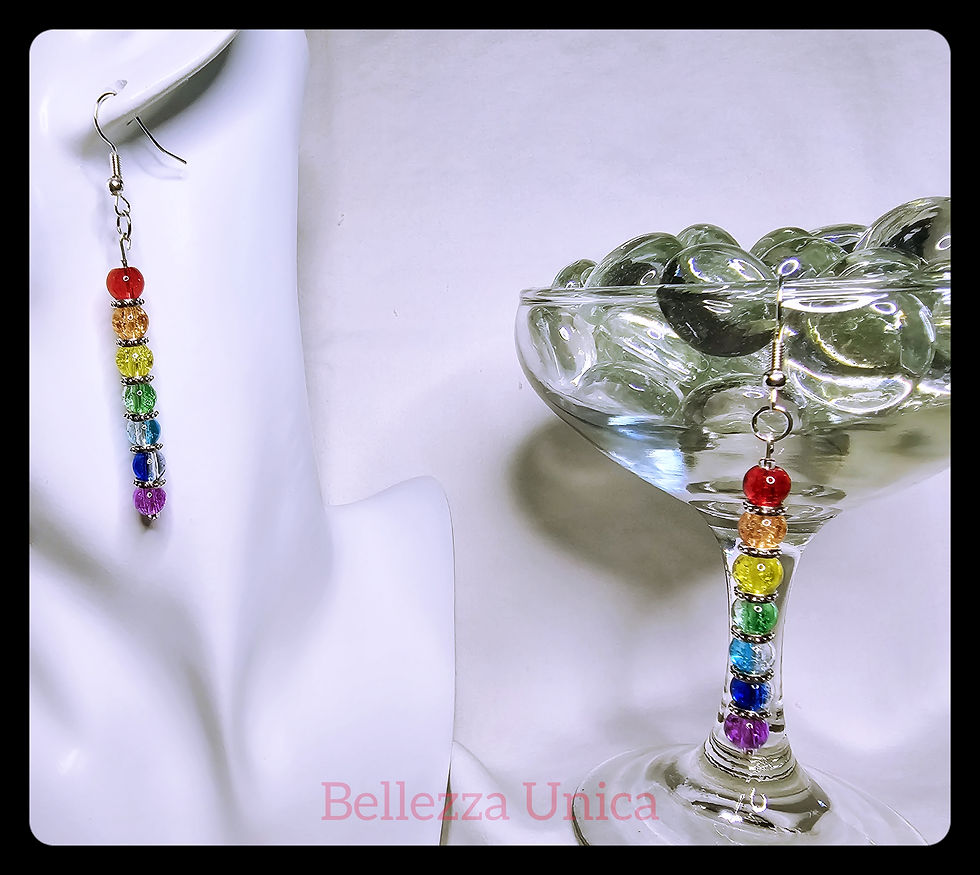 Thumbnail: Dangle Earrings - Rainbow