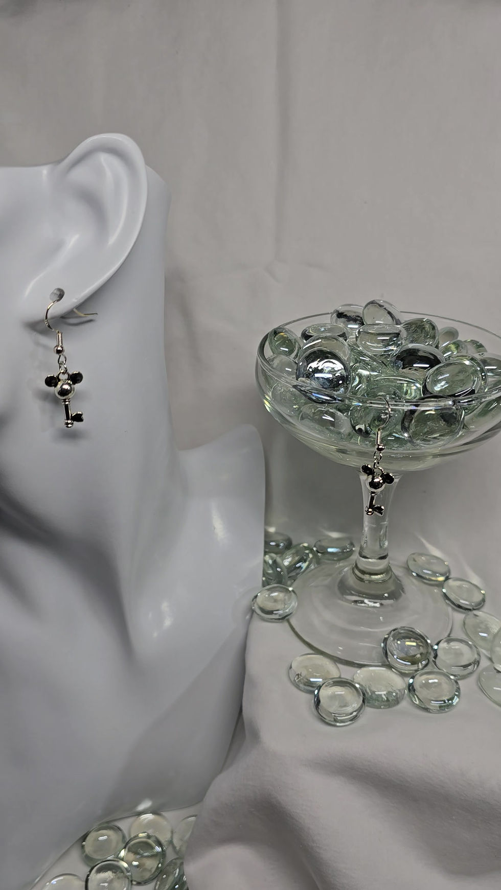 Thumbnail: Dangle Earrings with Charm - Key