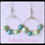 Thumbnail: Hoop Earrings with Natural Stone - Spring Colors (Green Turquoise, Turquoise)