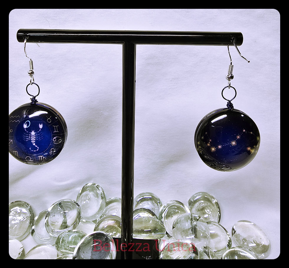 Thumbnail: Dangle Earrings: Zodiac (Scorpio) with Constellation