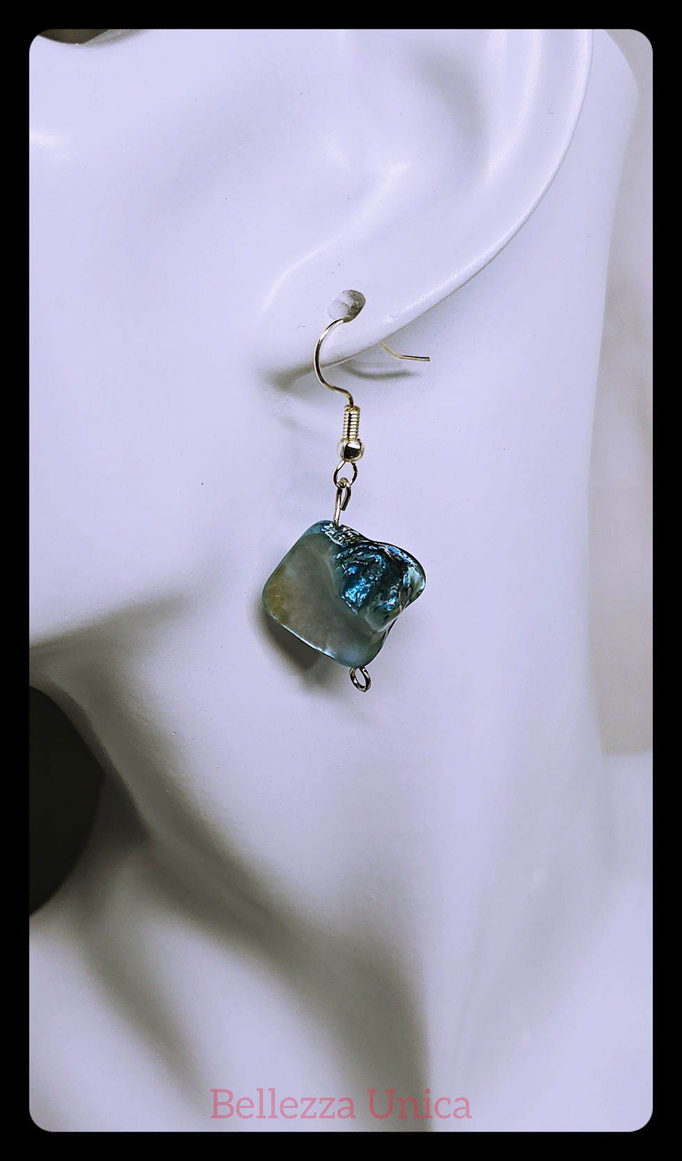 Thumbnail: Dangle Earrings with Natural Stone (Abalone)