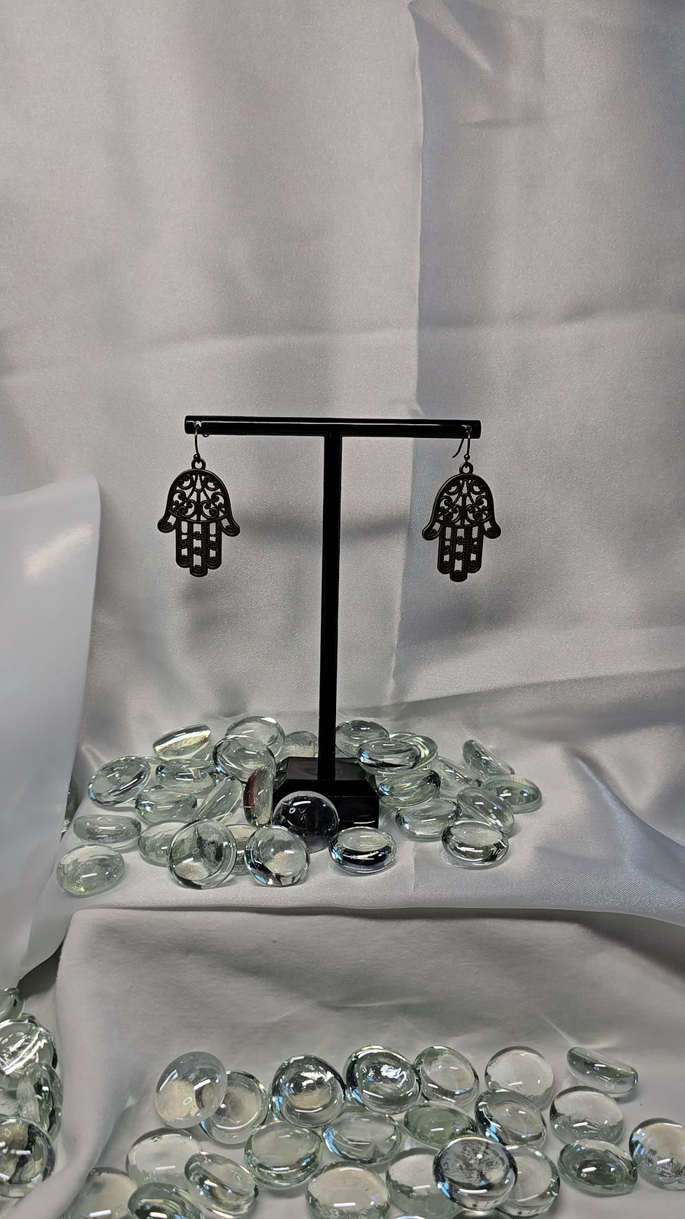 Thumbnail: Dangle Earrings - Hamsa (Down)