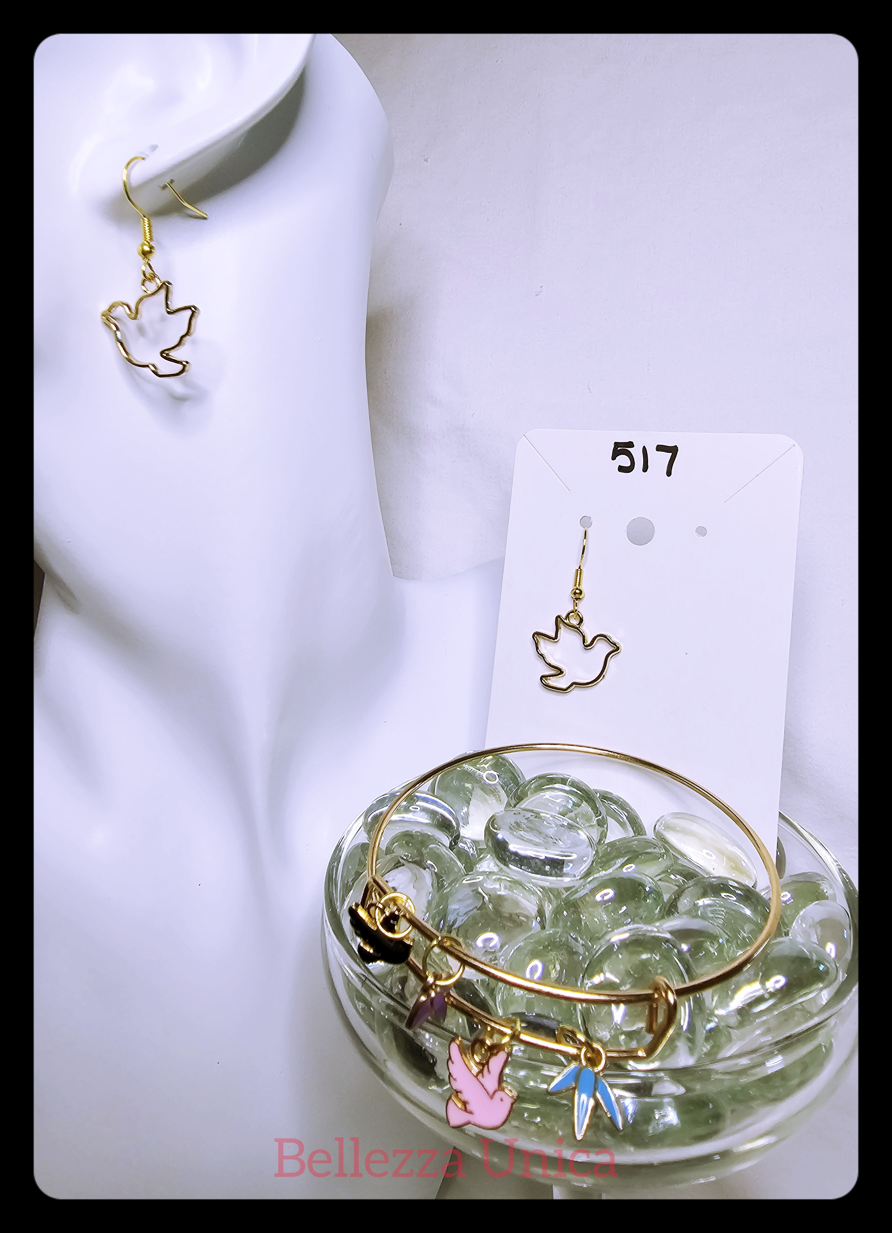 Earrings & Bracelet: Birds