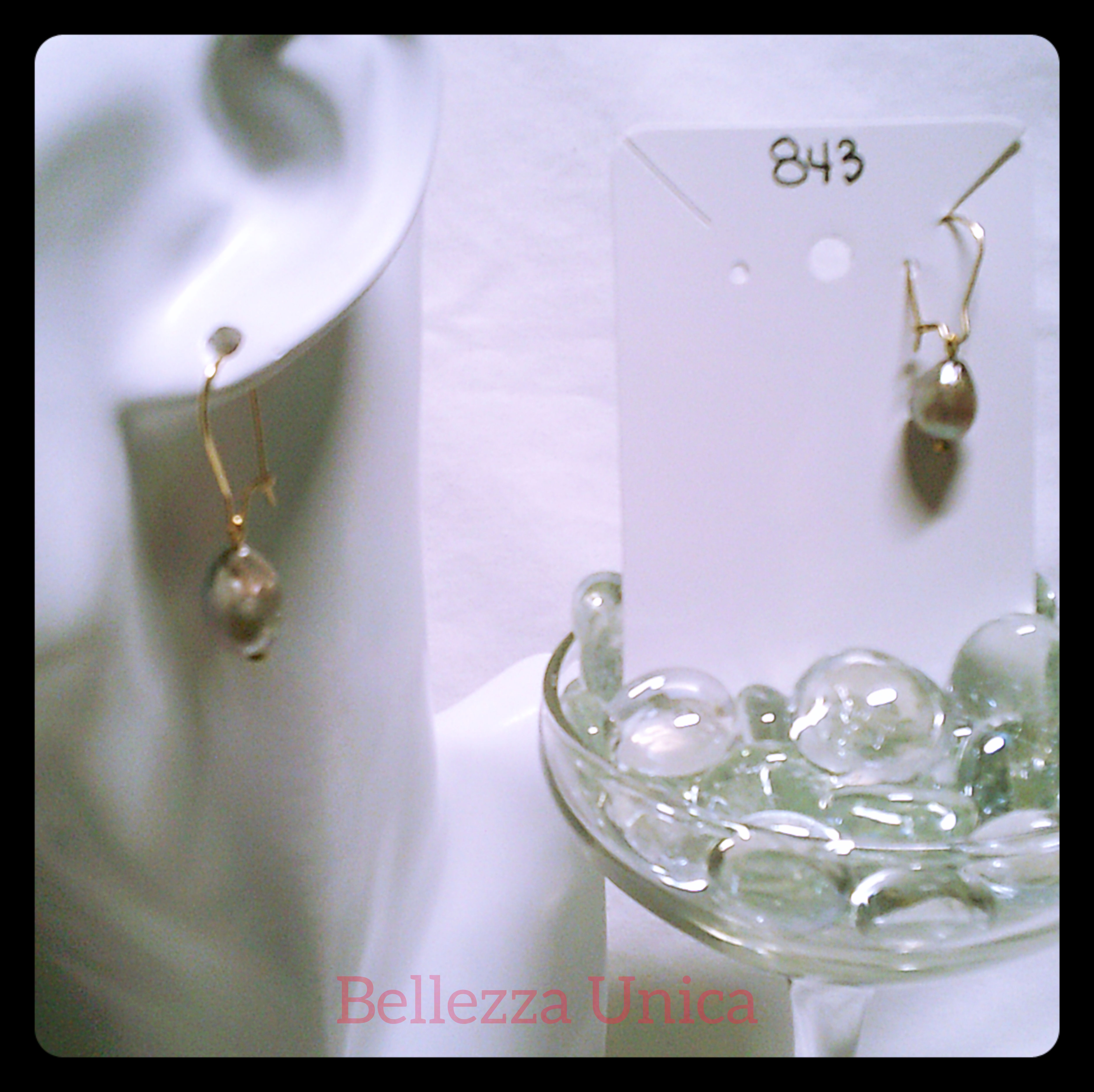 Dangle Earrings with Natural Stone (Abalone)