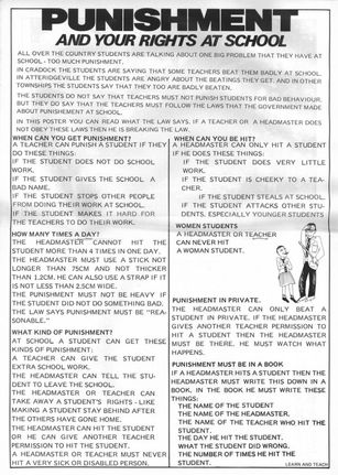 Punishment and your rights at school
